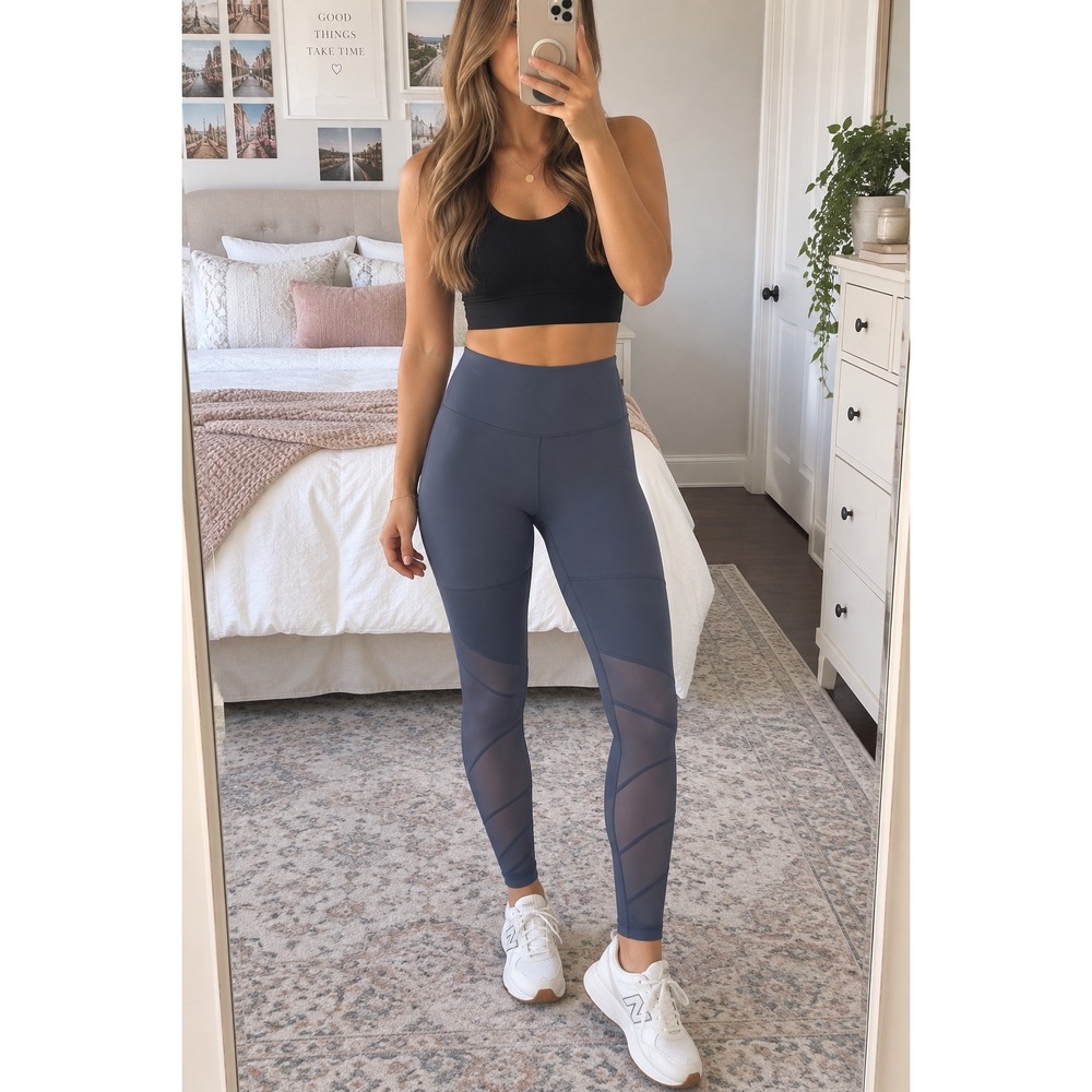 Lululemon Sheer Will High Rise Tight Leggings Women's 2 Stone Blue 28"